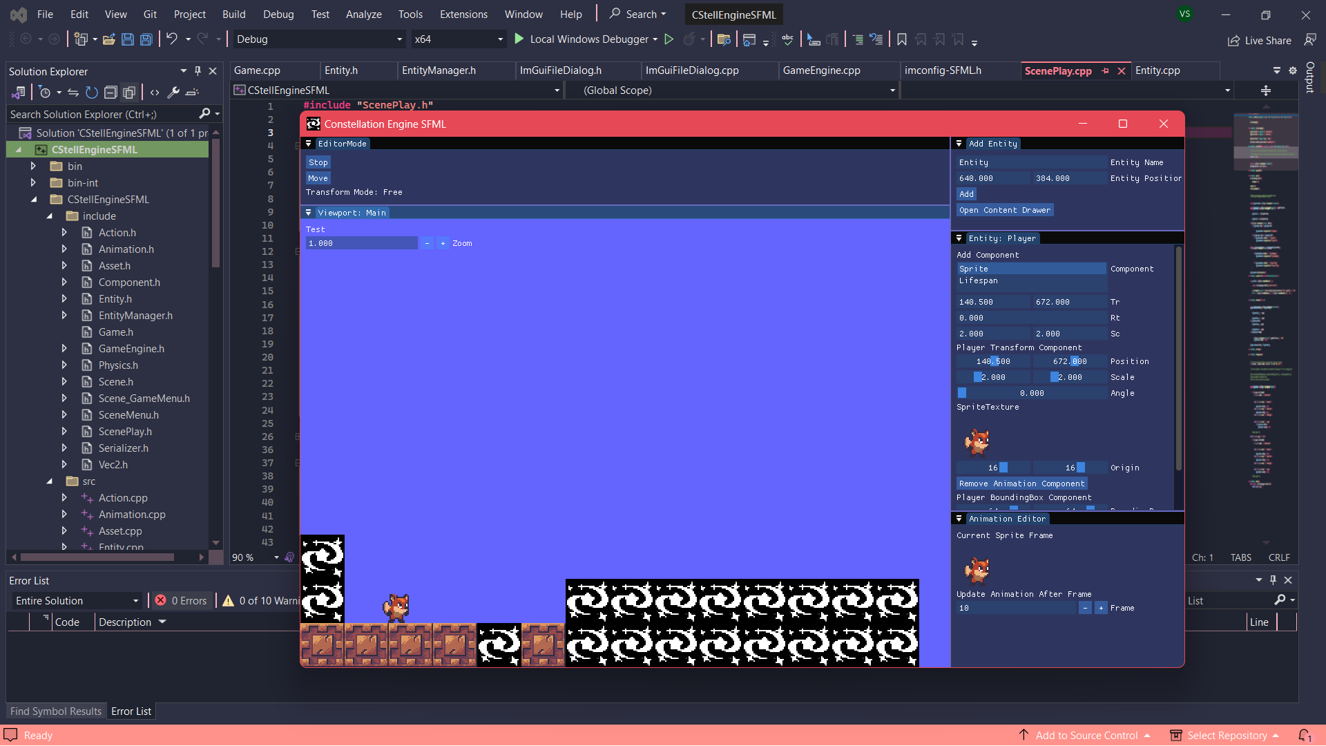 CStellSFML 2D Game Engine